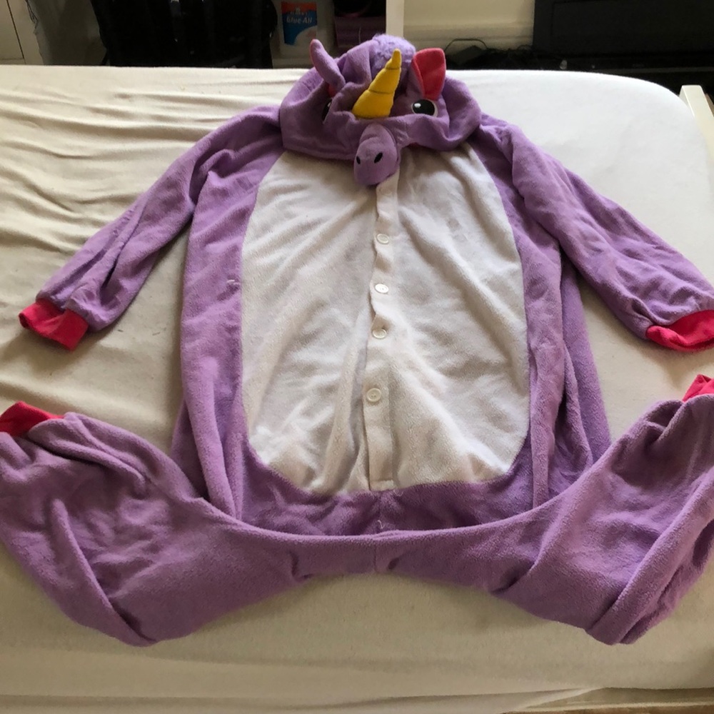 Purple unicorn onesie